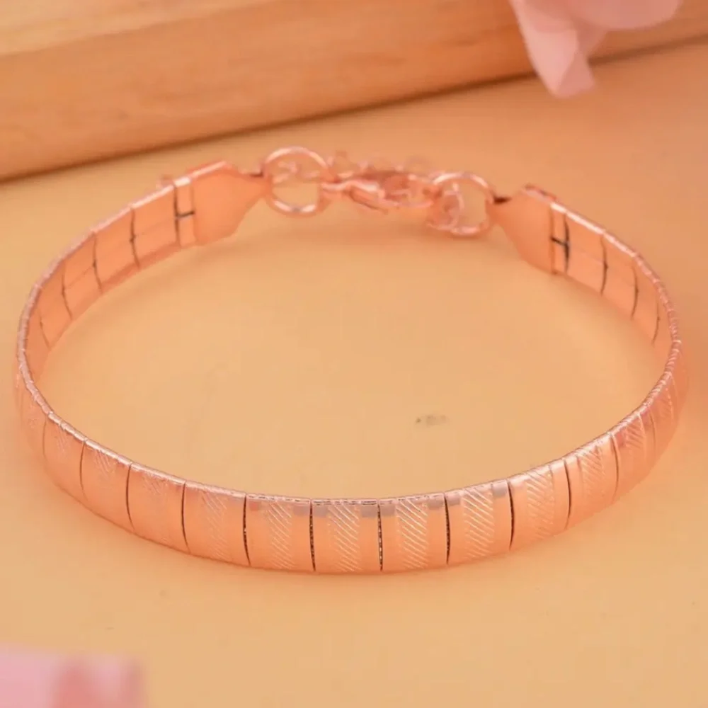 ION Plated Rose Gold over Stainless Steel Bracelet